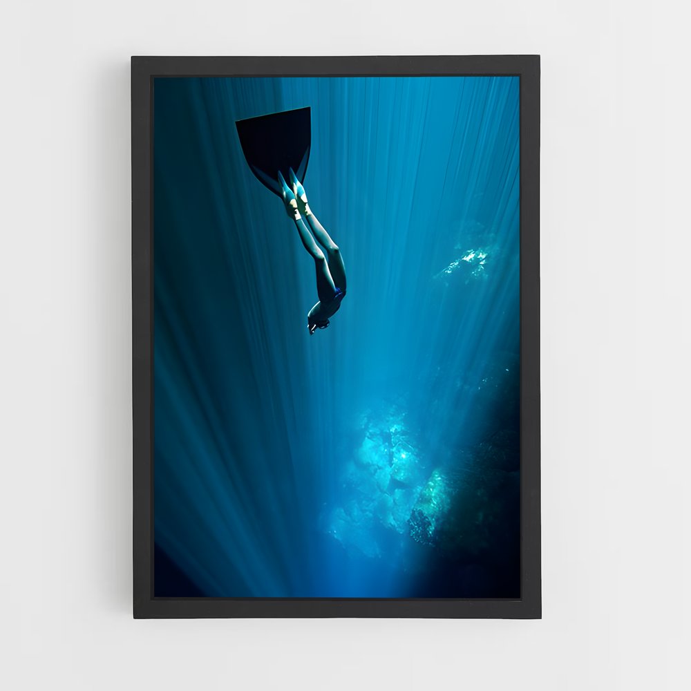 Poster Lumière des Profondeurs – affiche Plongée en apnée (vue 2)